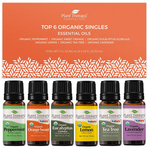 Plant Therapy Top 6 Organic Essential Oil Set